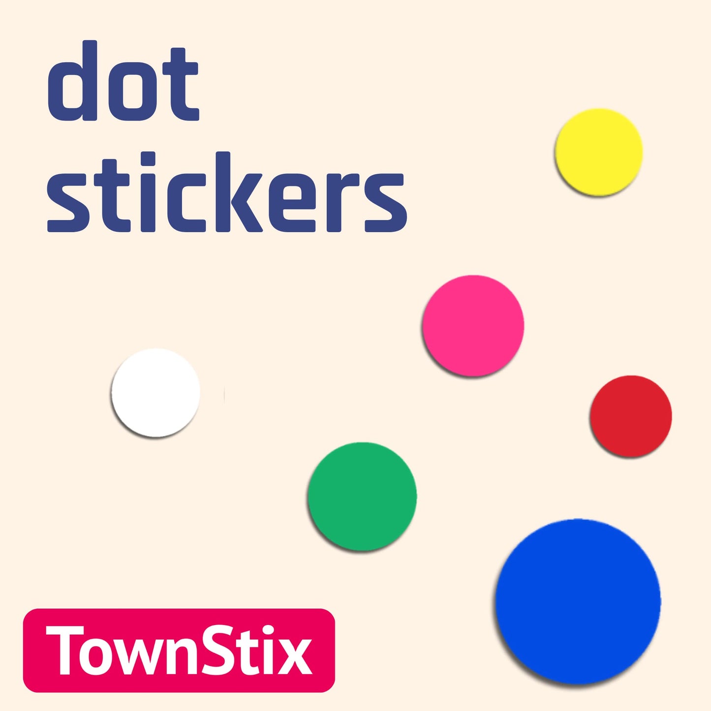 3000 Pack, 0.375" Round Colored Dot Stickers Circle Labels - White 3,000 Pack