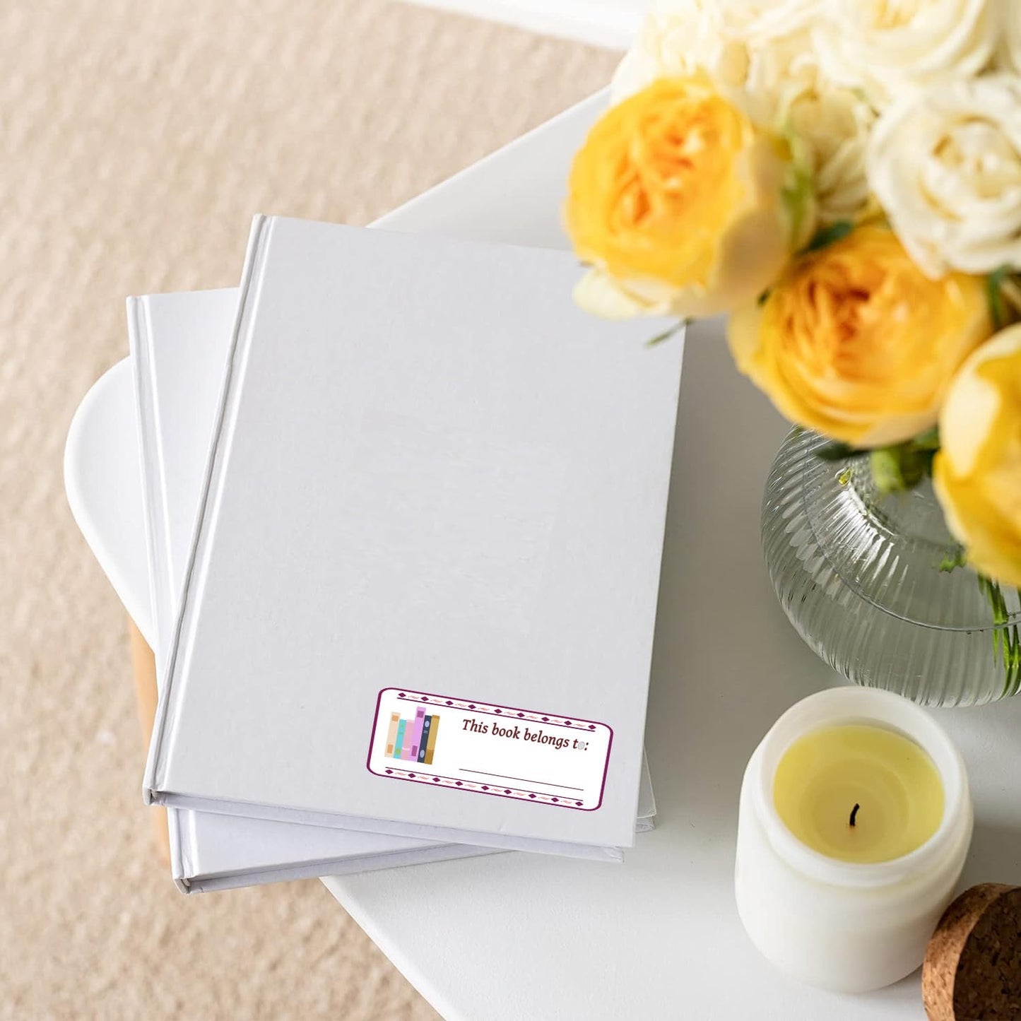 This Book Belongs to Stickers,1 x 2.5 Inch Book Plates Stickers for Book Name Stickers and Book Labels(300Pcs)