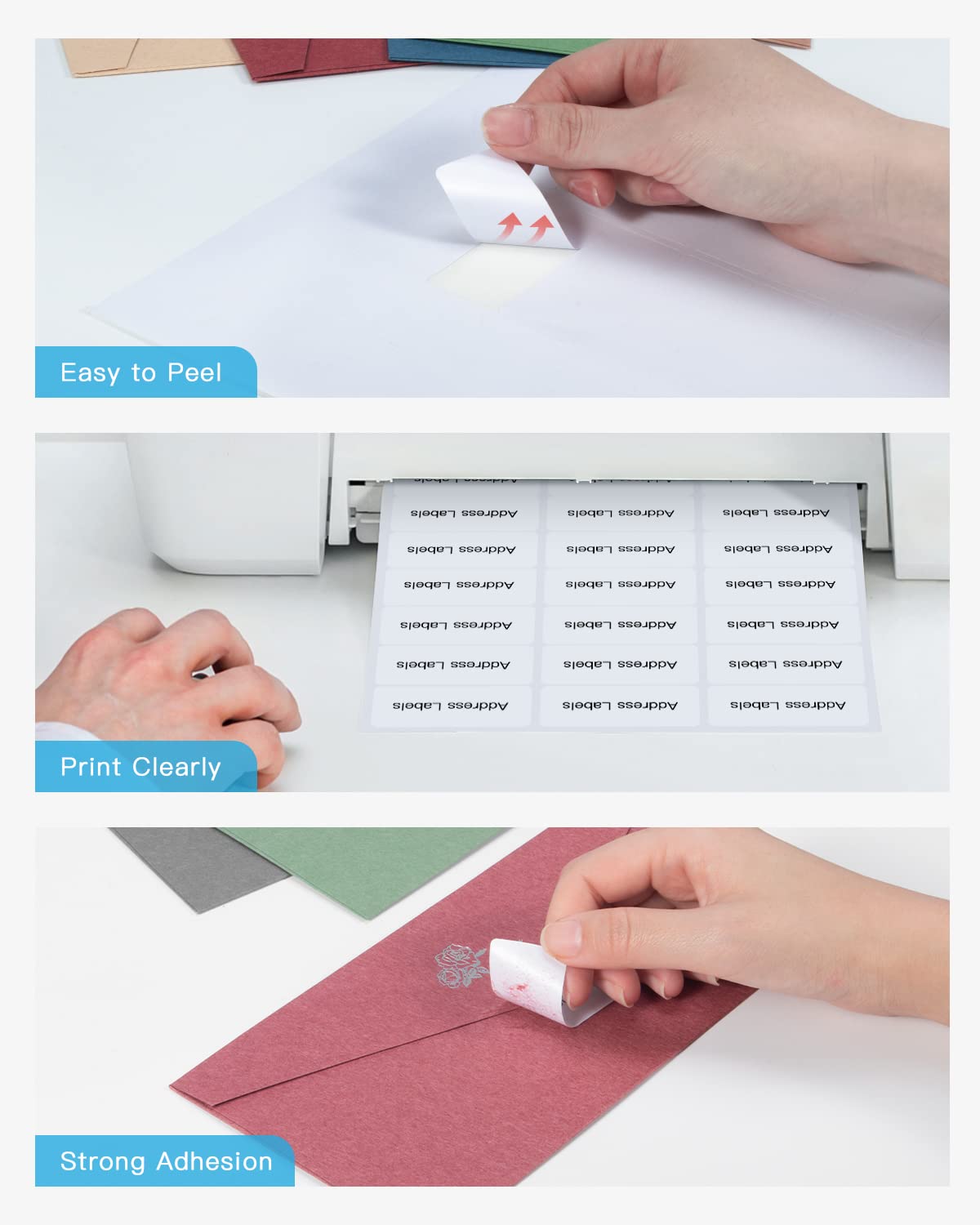 Shipping Address Labels, 1" x 2-5/8" Address Labels for Laser & Inkjet Printers, Mailing Labels for 5160, 5260, 8160, Strong Adhesive for FBA Label, Easy to Peel (25 Sheets, 750 Labels) 1x 2-5/8_25P