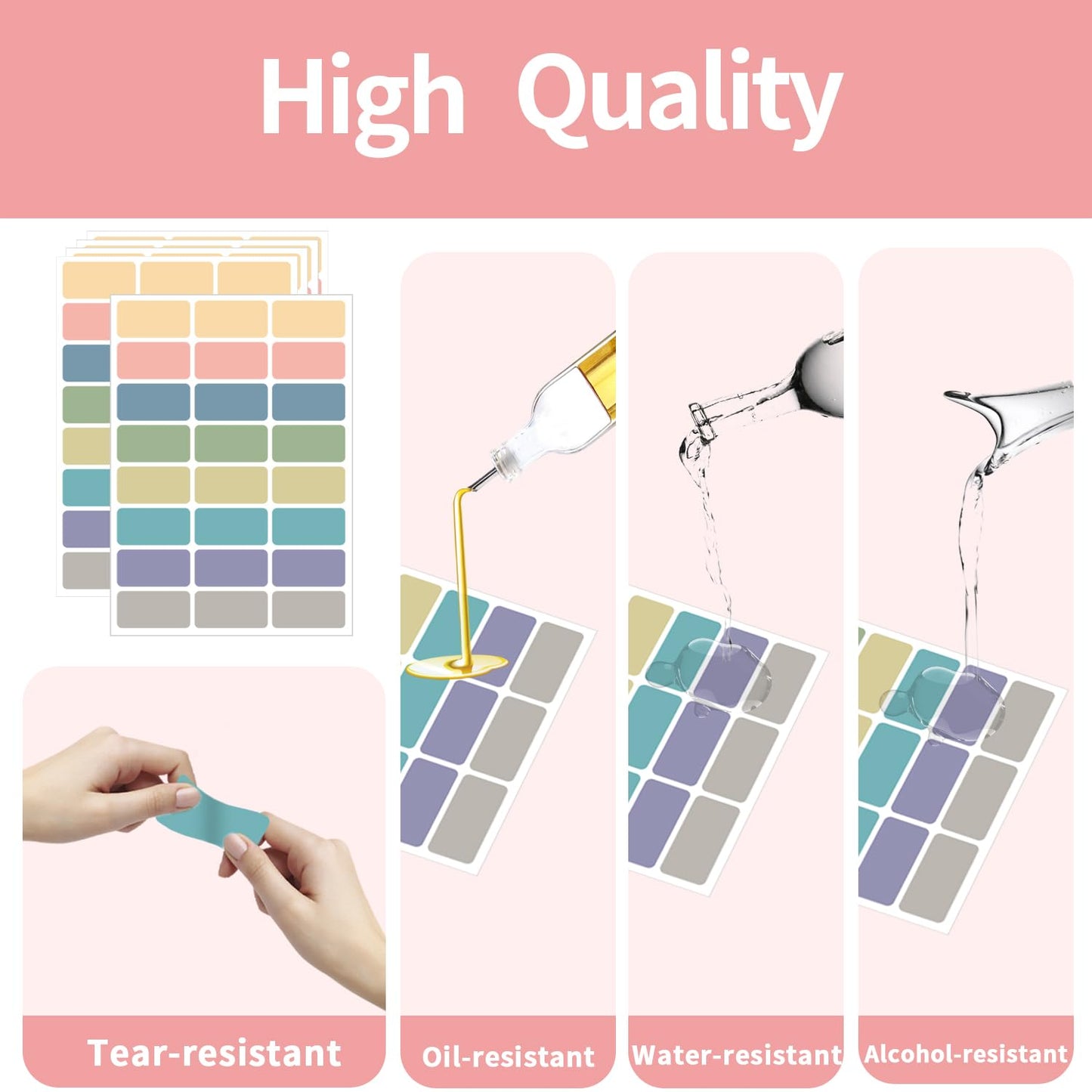 STARLIBOO Removable Labels, 1x2 Inch Color Coding, 360 Stickers, Freezer Tape, Waterproof/Easy Peel Off (8 Colors Morandi) Morandi-a 1*2 inch