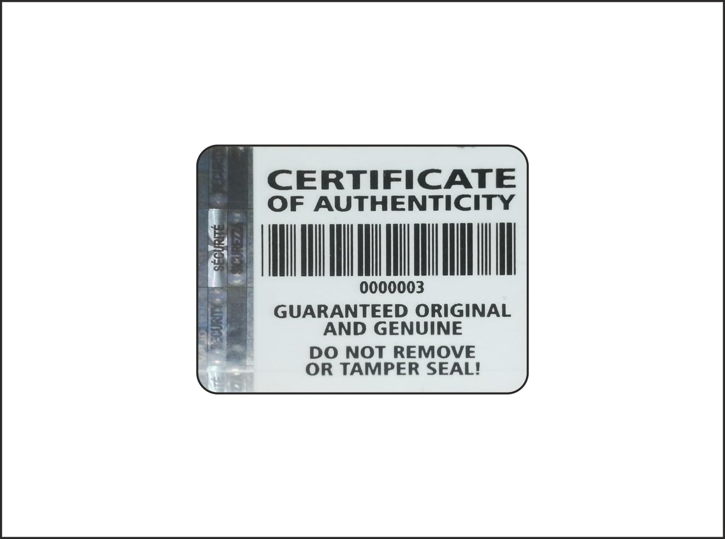 500 pcs Certificate of Authenticity Labels Security Stickers with Hologram Stripe 1.26 x 0.94 inch