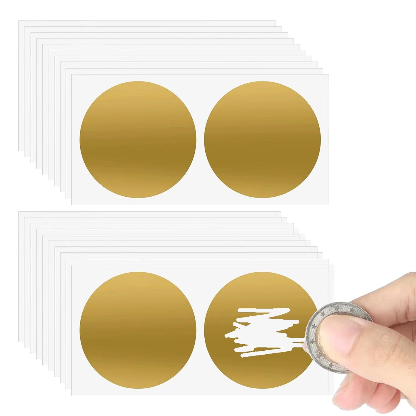 60Pcs Scratch Off Stickers Labels DIY Raffle Card Creating 2 inch Gold Round Stickers Self-Adhesive Custom Scratch Off Cards for Small Business Promotions, Wedding Games, Fundraisers