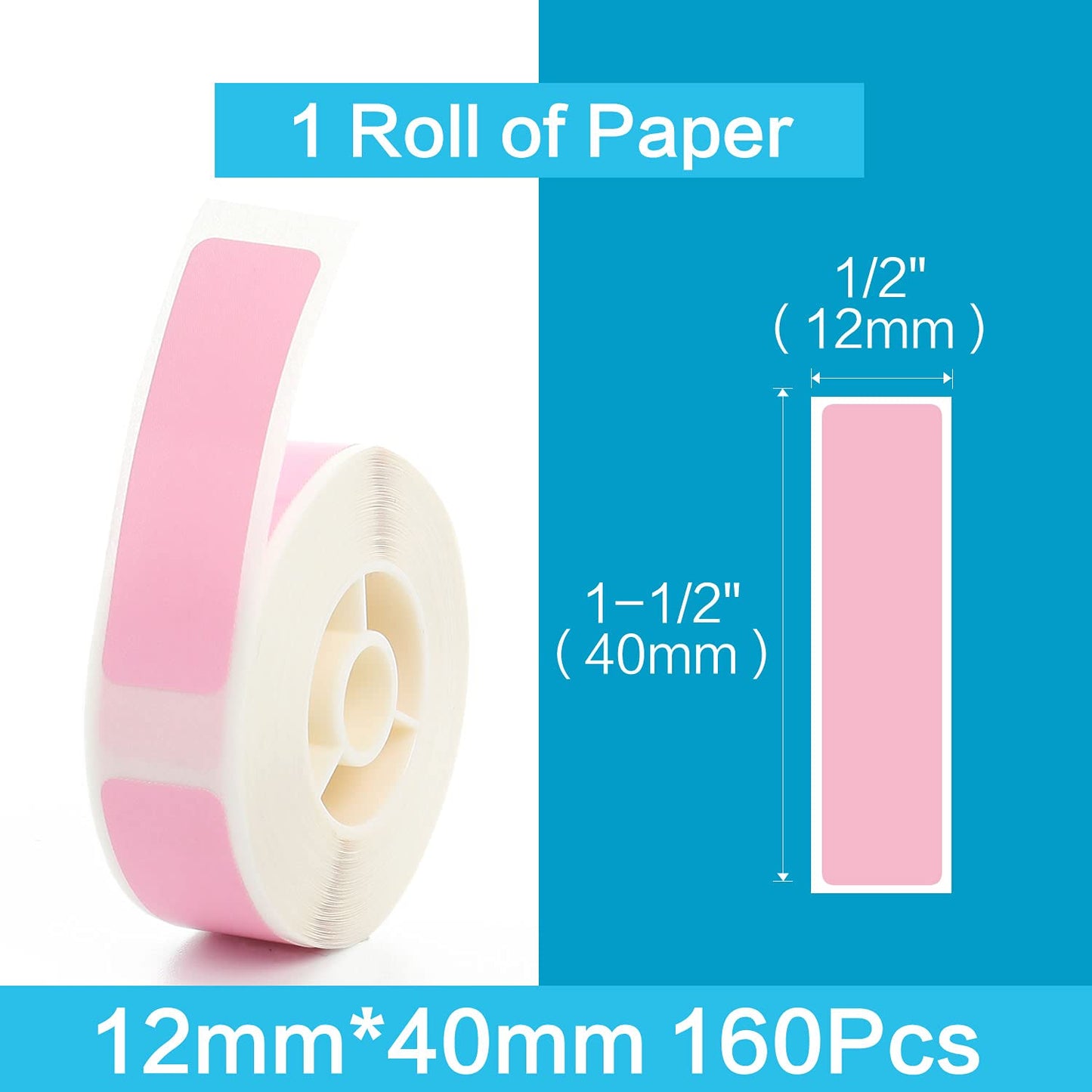 160 Pcs D110/D11/D101 Label Maker Tape Pink Name & File Folder Address Waterproof Labels Sticker for Daycare, School, Travel, Baby Bottles, Clothes, Lunch Boxes and Cups, School Supplies-Pink File Labels-pink