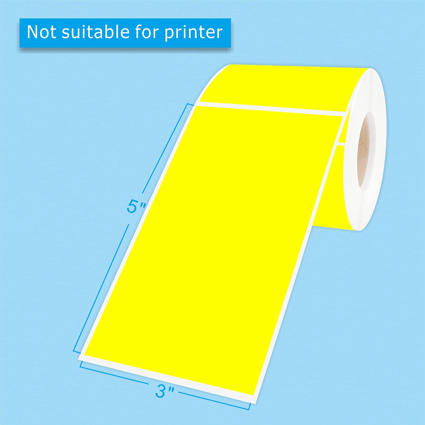 PARLAIM 3 x 5 inch Rectangle Sticker Labels, 250PCS Adhesive Color Coding Stickers for Moving Box Inventory Label, Fluorescent Yellow 1 Roll-250PCS