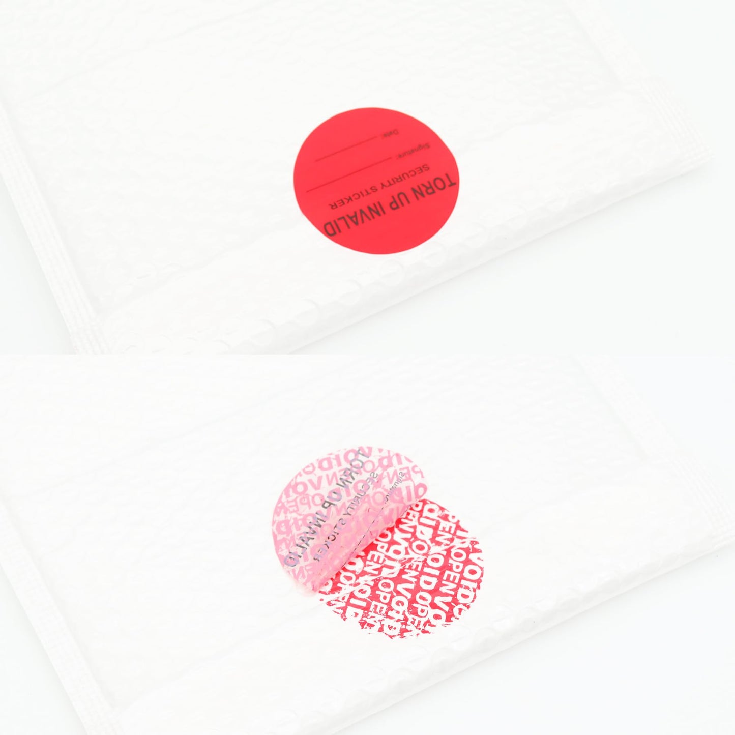 100Pcs Tamper Evident Security Stickers Diameter 2 inch Round Red Complete Transfer Tamper Proof Labels Safety Torn up Invalid Seals Tape (Red)