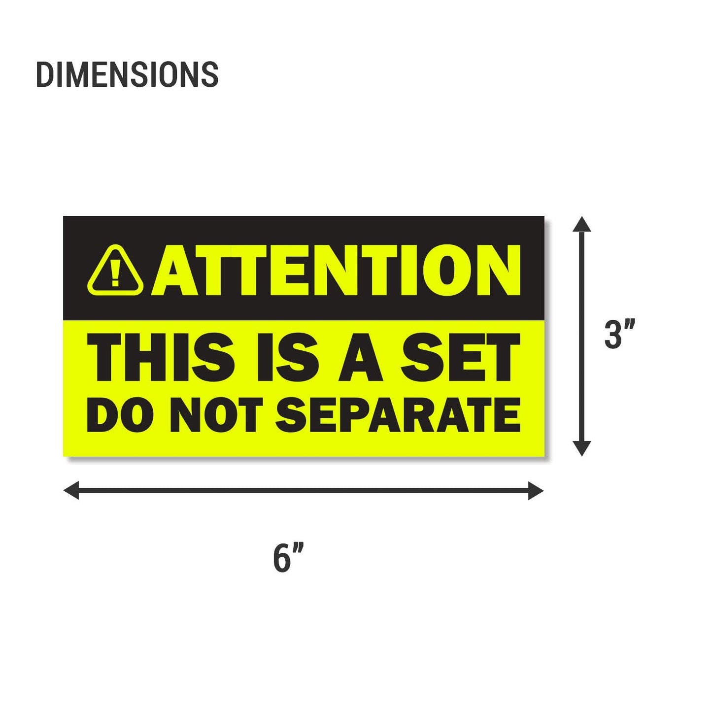 300 Stickers - Attention This is a Set Do Not Separate Shipping and Handling Stickers - Yellow 6 x 3 Inch Sticker Labels Yellow, 6 x 3