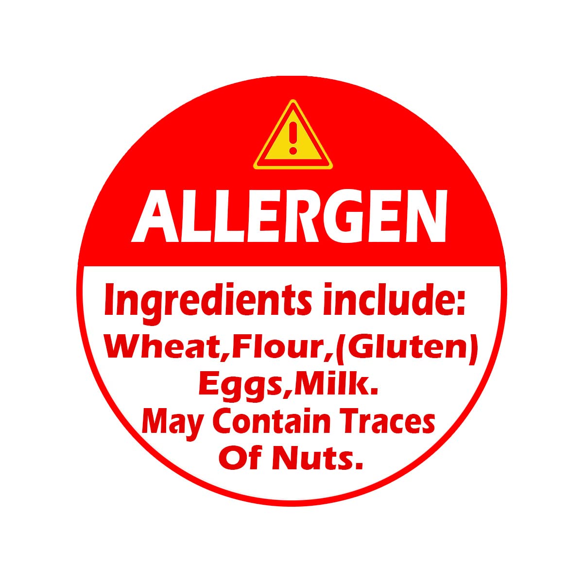 Red Allergen Warning Stickers Labels, 1.5 Inch Allergy Sticker for Cake,Grocery Stores, Restaurants, Food Trucks, delis,Fast Food, Medical, Food Service (500Pcs)