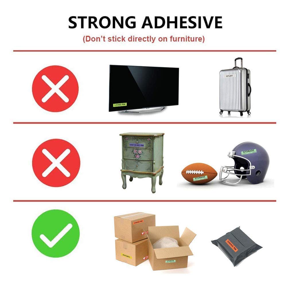 960 Count Home Moving Color Coding Labels - 14 Different Living Spaces Packing Boxes Moving Stickers + 1 Roll Fragile Stickers + 1 Roll Blank Label for Customization - 16 Rolls Total, 60 Labels/Roll