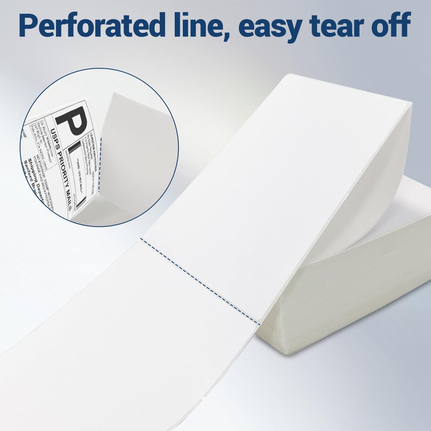 500 Labels/Stack, GOLDEN WIND Direct Thermal Label, 4ʺx 6ʺ Fanfold Labels, White and BPA Free with Perforated line, Fit Most of Thermal Printers in Market