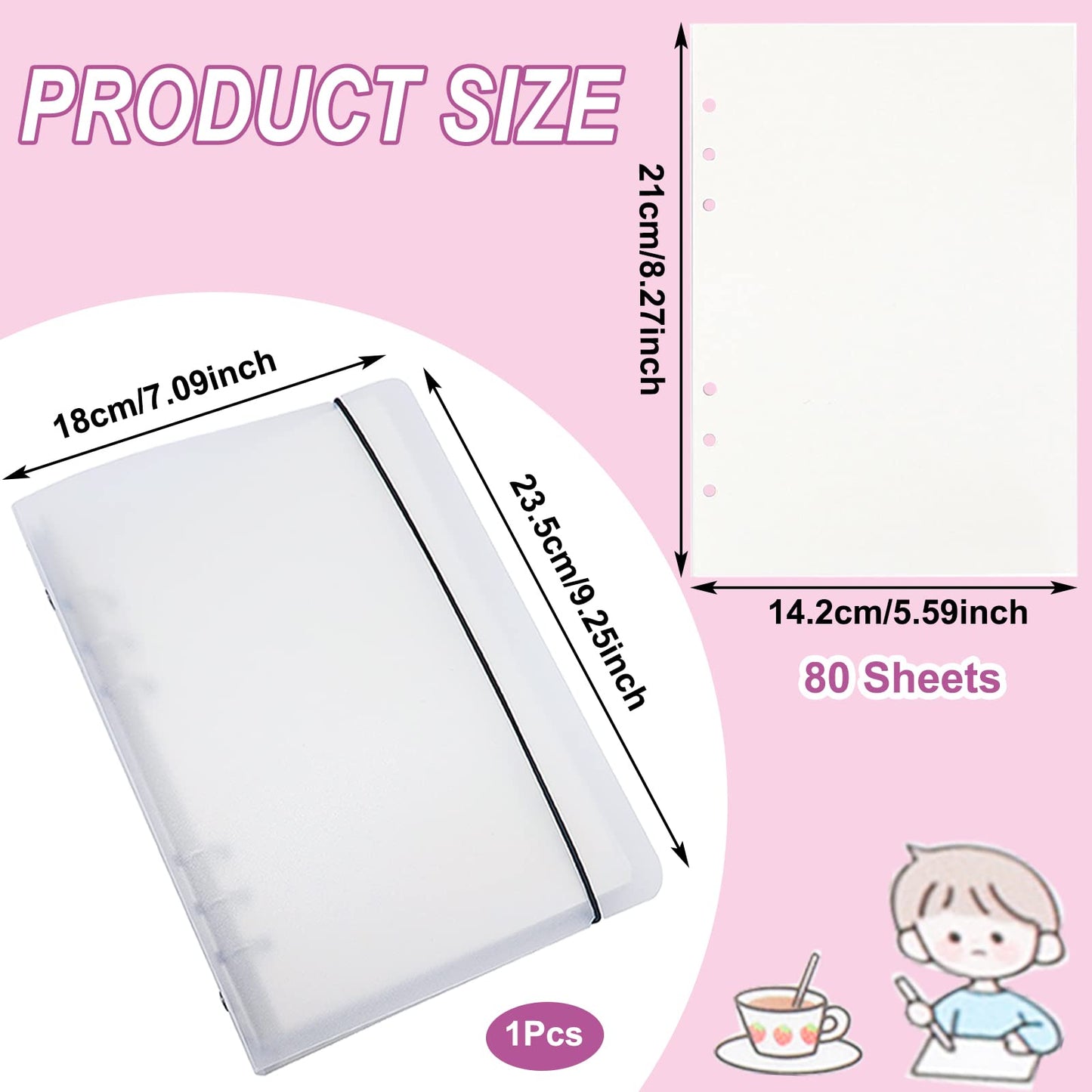 Sticker Collecting Album Reusable Sticker Book PP Frosted Translucent Cover Sticker Album 80 Sheets Blank Sticker Collection Accessories for Collecting Stickers Labels (A5) A5