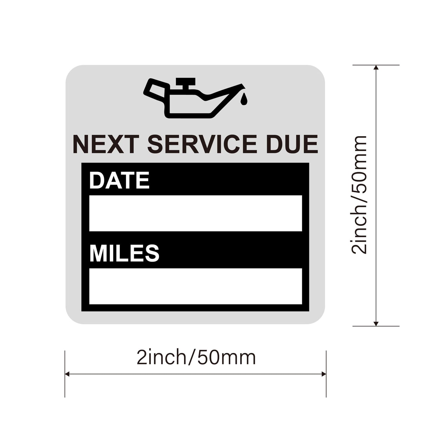 Oil Change Stickers Static Cling,2 inch 60pcs Square Service Reminder Sticker