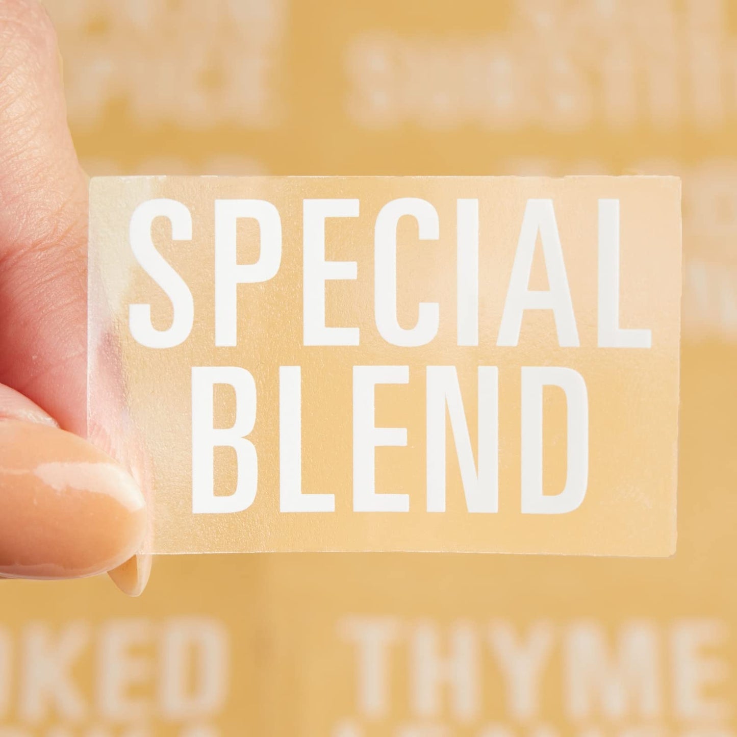 Talented Kitchen 134 Preprinted Minimalist Spice Labels, Bold All Caps White Seasoning Labels for Spice Rack, Kitchen Cabinet and Pantry Organization