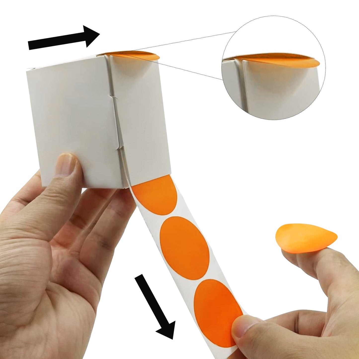 Round Stickers Orange 1.5 Inch Circle Labels with Dispenser Box Color Coding Dot Sticker Waterproof Removable Roll of 500 PCS 1.5" Diameter