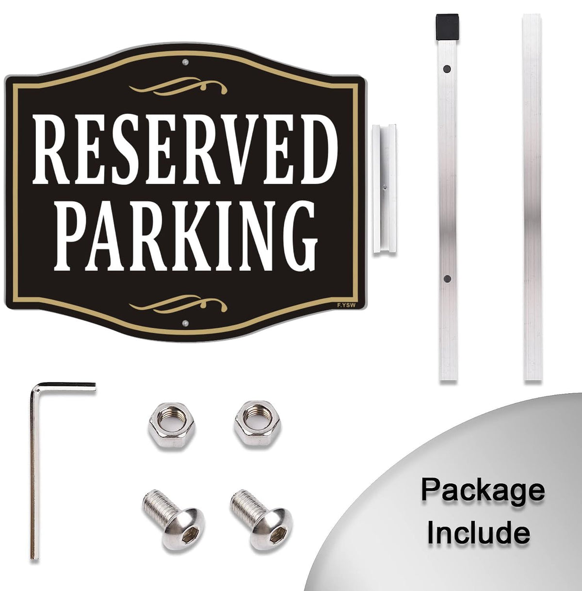Reserved Parking Sign 12" x 10" With 28" Long Metal Stakes Reserved Sign With Stand Aluminum Outdoor Use Yard Business Sign