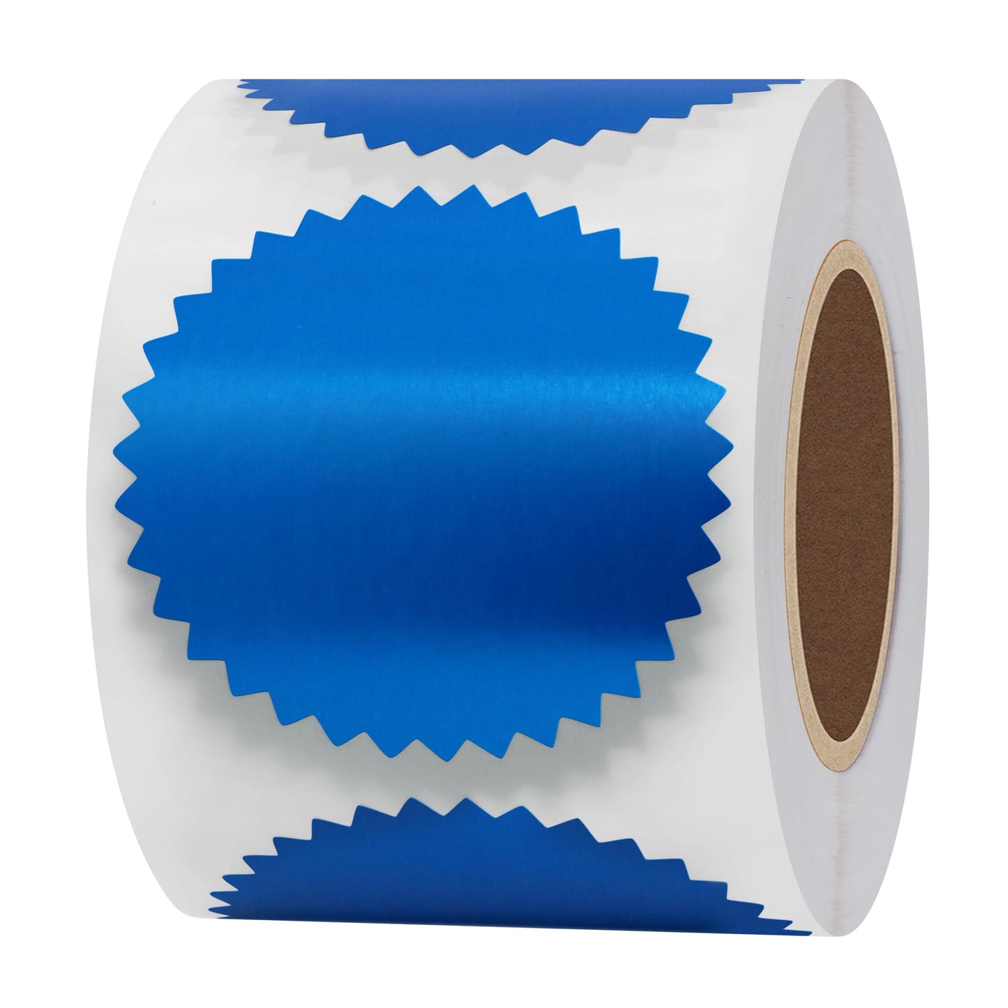 2" Certificate Paper Reward Stickers Embossing Labels with Serrated Edge 300 Stickers, Bright Foil Paper, Blue