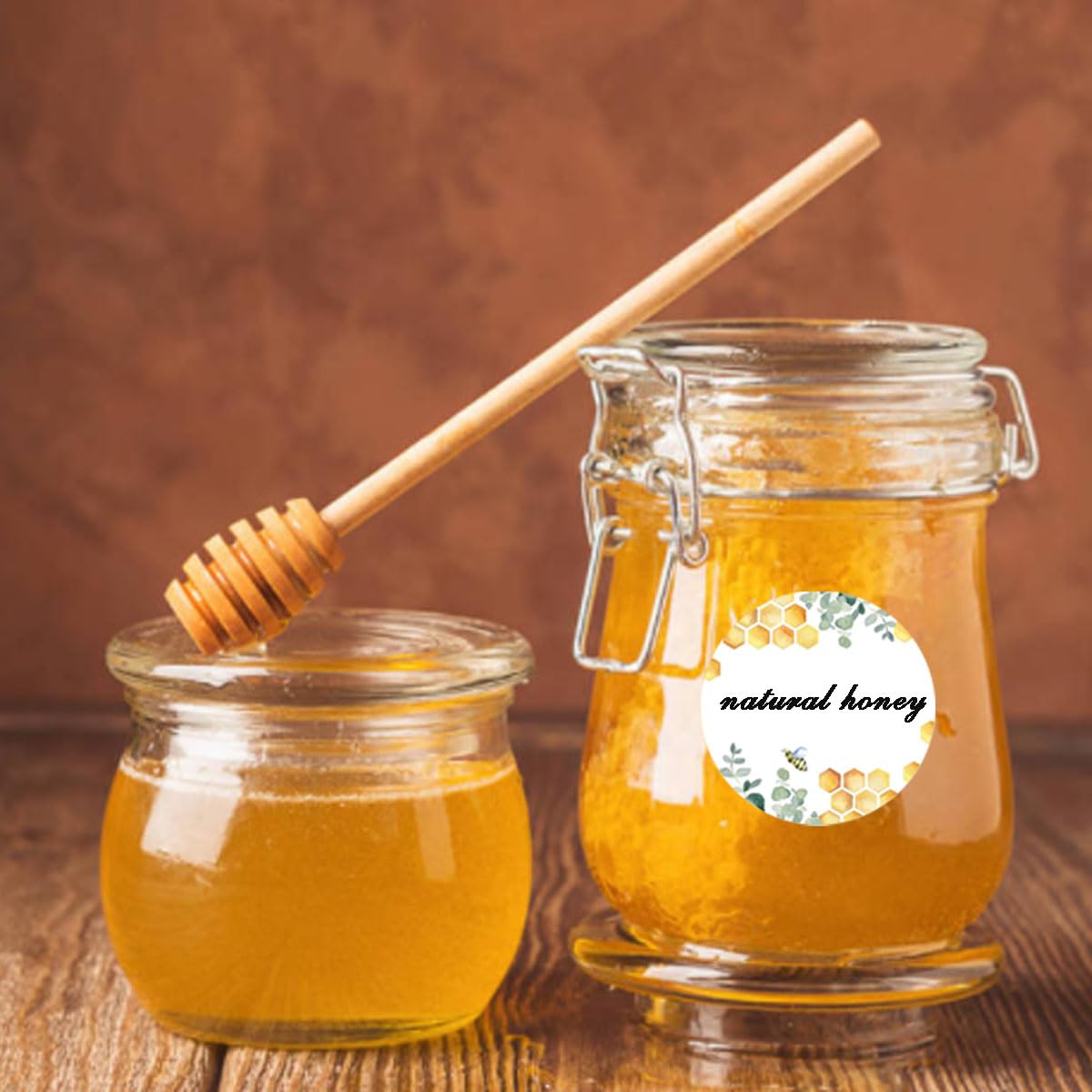 Direct Thermal Stickers 2 inch Round Honey Self-Adhesive DIY Thermal Label Stickers for Honey Jars Birthday Baby Shower Party Favor Decorations Envelope Seal(Pack-500)