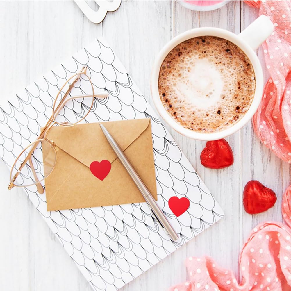 500PCS Red Heart Sticker, 1 inch Valentine's Day Love Shape Self-Adhesive Labels, Use for Valentine's Day, Wedding Anniversaries, Invitation, Envelopes, Crafting, Offices, Bookmarks