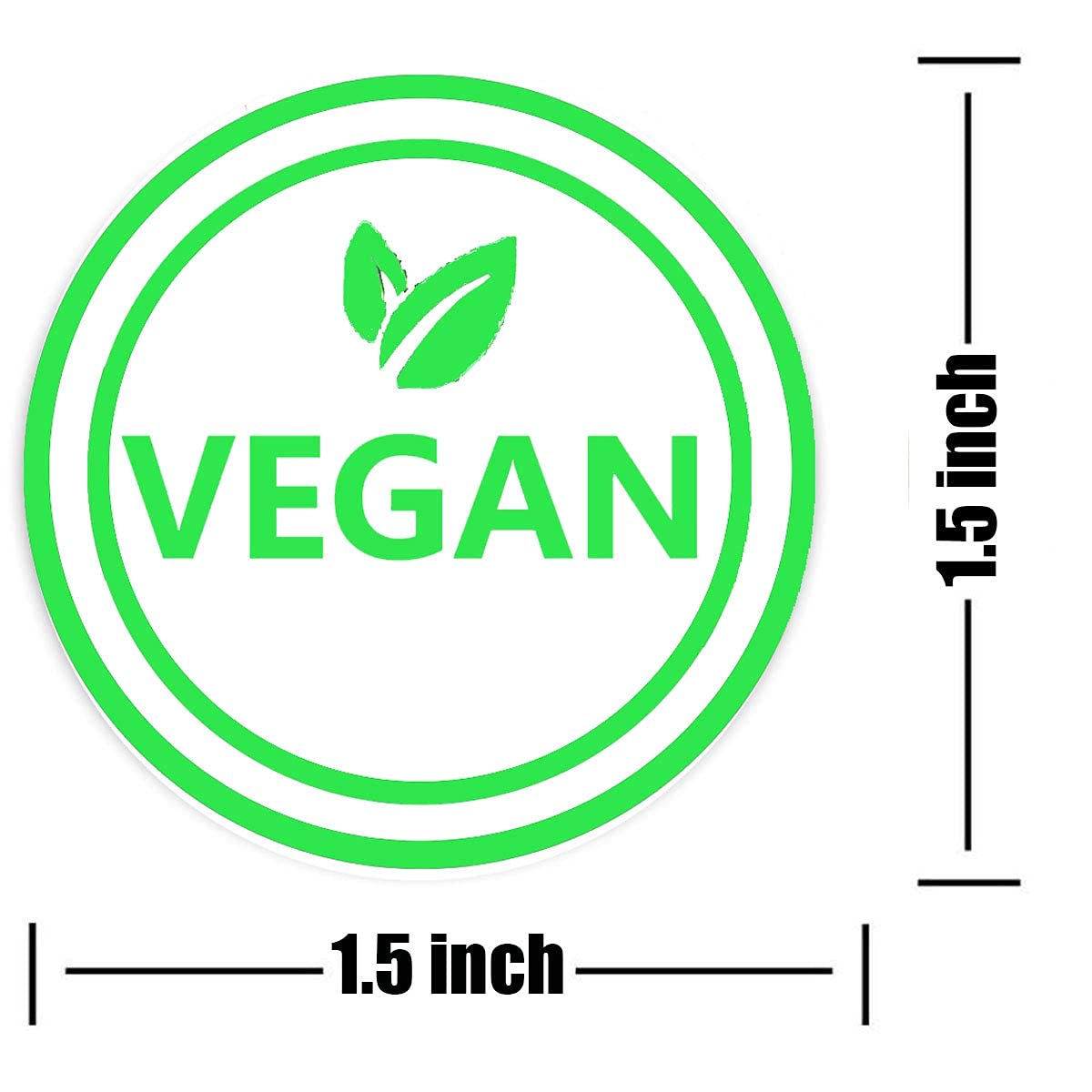 Vegan Food Rotation Labels,1.5 Inch Round Circle Dot Vegan Stickers(500 pcs per roll)