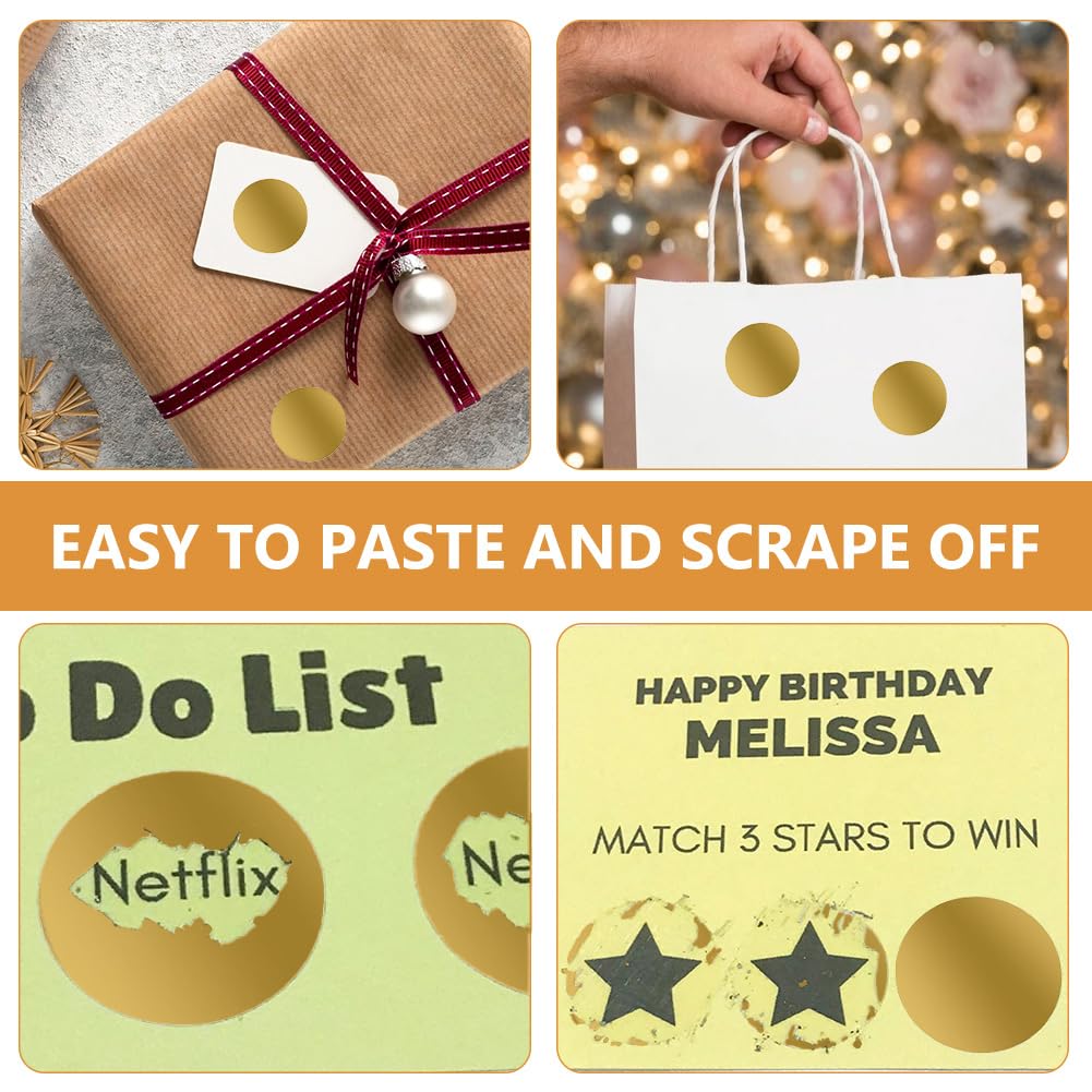 60 PCs Scratch Stickers,2 inch Circle Scratch Off Labels Self Adhesive Scratch Off Cards for Scratch Off Stickers Lottery Tickets DIY Raffle Card Creating(Gold) Gold