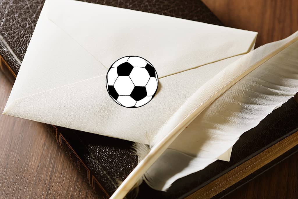 500 Pieces Soccer Party Decorations Labels Roll Stickers - Soccer Sport Party Supplies Decor Favors Jar Containers Letter DIY Sticker Labels Decals