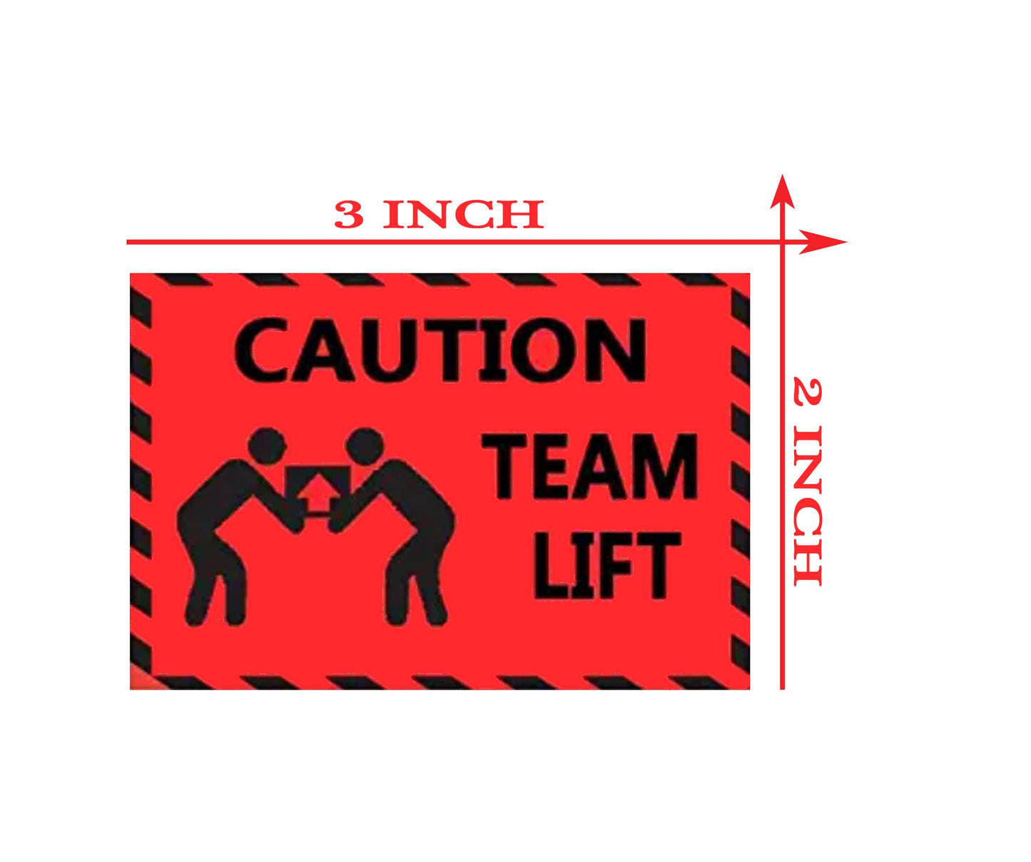 Team Lift Labels Stickers, 2x3 Inch Red and Black Caution Heavy Object Team Lift Required Labels Warning Stickers for Shipping Pallet,Packing,Handling,Warehouse.(500 Pcs)