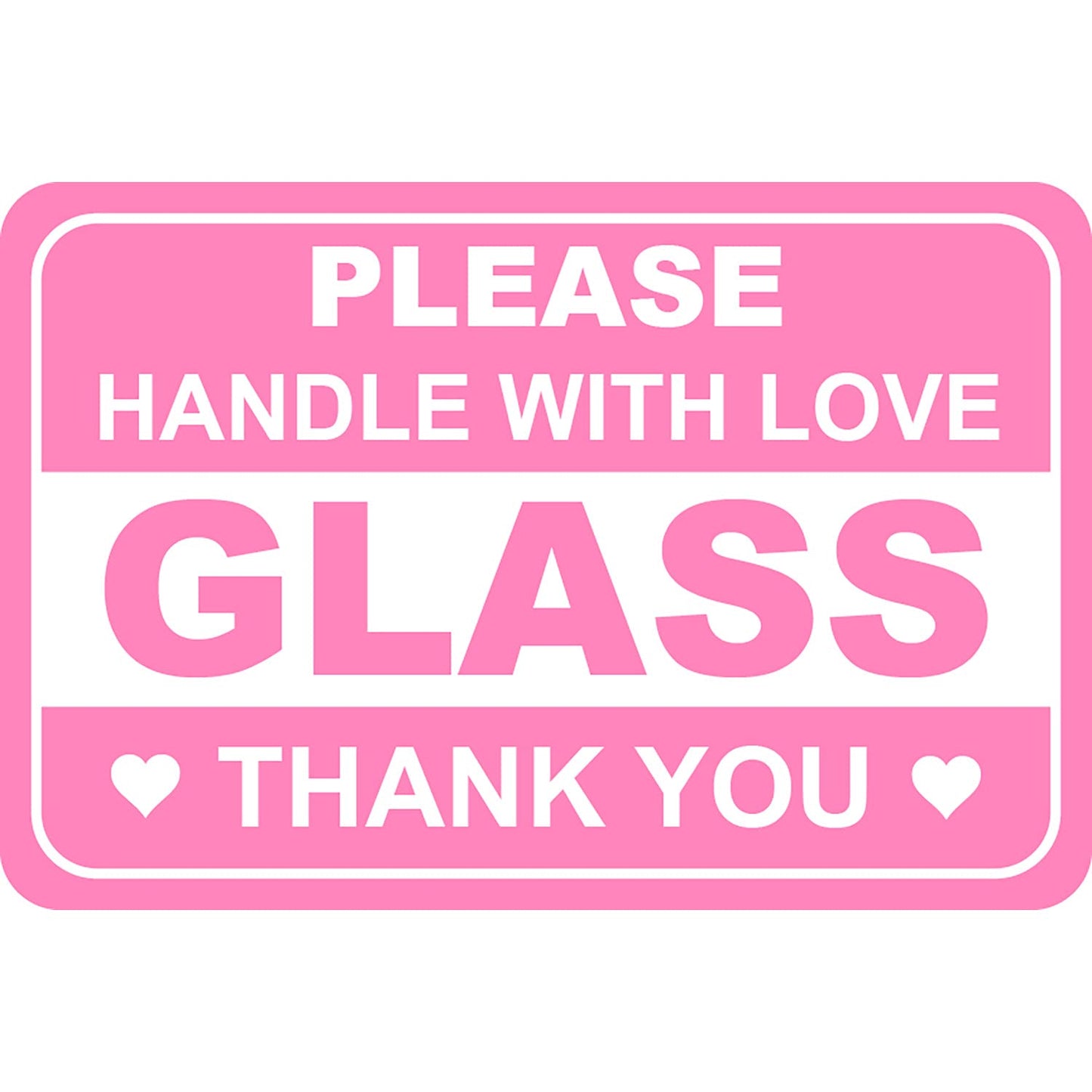 2"x3" 200 PCS Pink Glass Sticker Fragile Handle with Love Labels Stickers Shipping Mailing Cartons Envelops Adhesive Labels 50 Sheets-Poskornwel