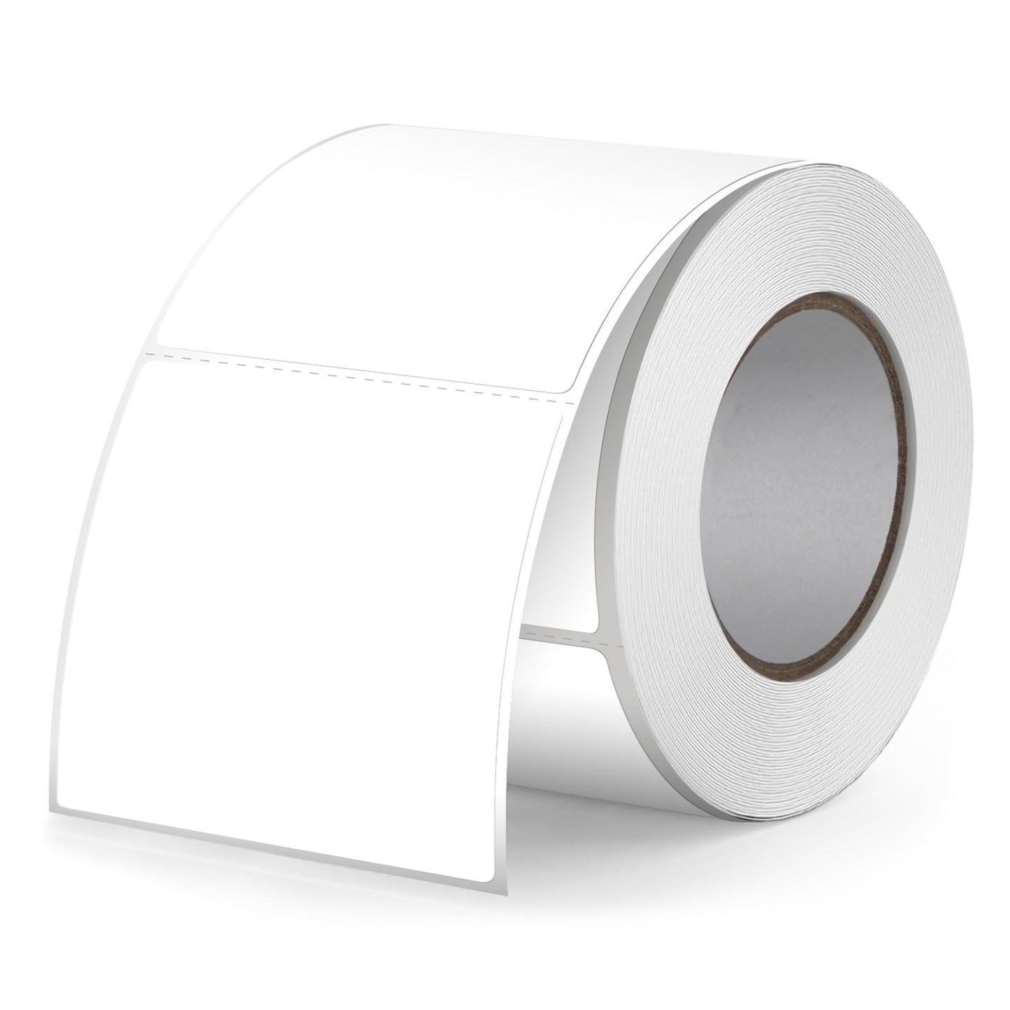 White Thermal Labels 2 × 2 Inch Vinyl Rectangular Waterproof Direct Printer Sticker Self-Adhesive Perforated Name Tag for Logo DIY QR Design Office Address 500 PCS White