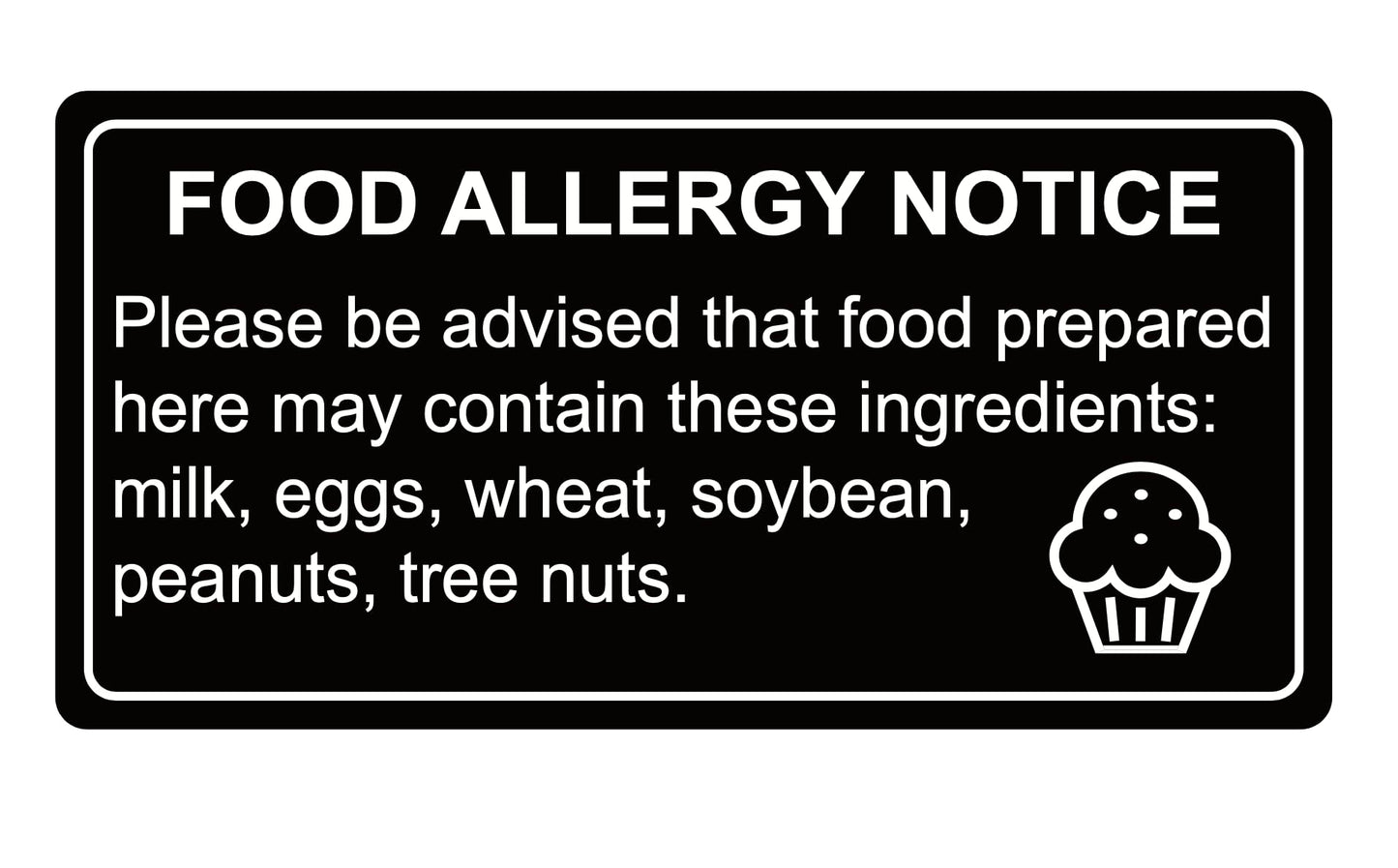 500PCS 1x2'' Black Removable Food Allergy Warning Labels Allergies Restaurant Food Labels Self Adhesive Stickers