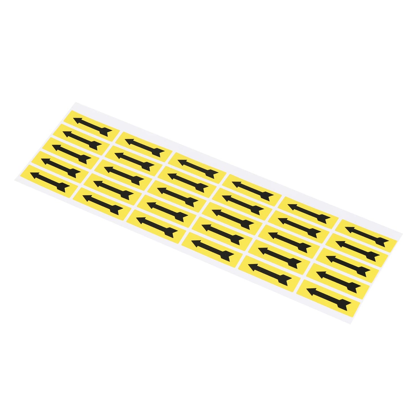 PATIKIL Small Arrow Stickers 1.4x0.4", 10 Sheet Self Adhesive Inspection Indicator Label for Industrial Work, Black Yellow