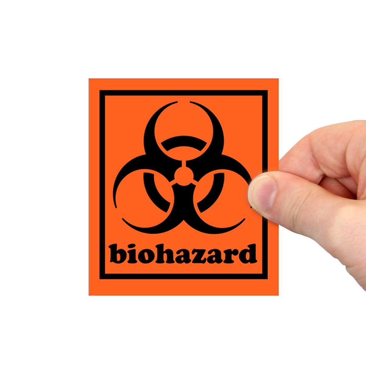 SmartSign (500-Pack) Biohazard Labels with Symbol on a Roll, 3.5" x 4", Fluorescent Paper Labels With Permanent Adhesive, for Medical, Industrial Use, Orange/Black with Border, Made in USA