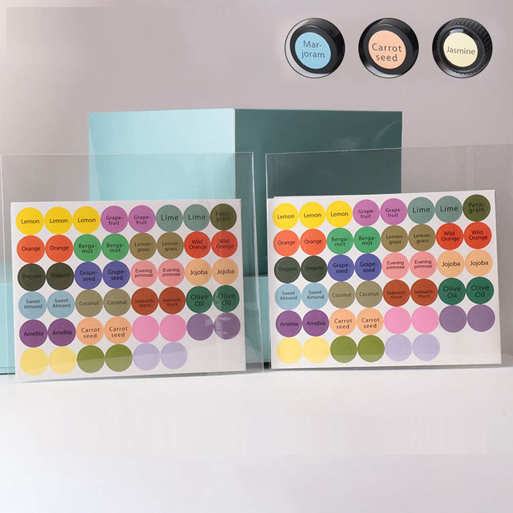 5 Sheets(960PCS) Essential Oils Labels Bottle Cap Stickers Assorted Color Multipurpose Self Adhesive Handwriting Essential Oil Bottle Labels Round Circle Coding Cap Top Sticker
