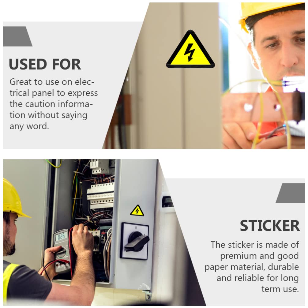 20 Sheets Electrical Hazard Warning Safety Sign High Voltage Warning Labels Caution Risk Danger Sticker Adhesive Labels Adhesive Stickers