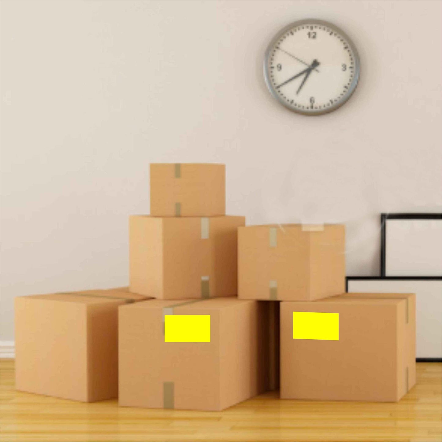 PARLAIM 3 x 5 inch Rectangle Sticker Labels, 250PCS Adhesive Color Coding Stickers for Moving Box Inventory Label, Fluorescent Yellow 1 Roll-250PCS