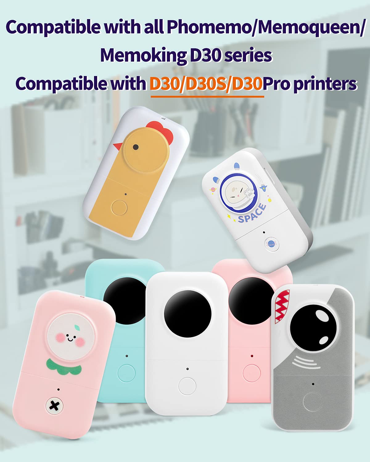 Phomemo D30 Labels,Transparent Circle 1/2" X 1" (14mm X 28mm),Adhesive Label Paper, 220 Labels/Roll,3 Roll, Compatible with Phomemo D30 Portable Bluetooth Label Maker Clear 14mmx28mm
