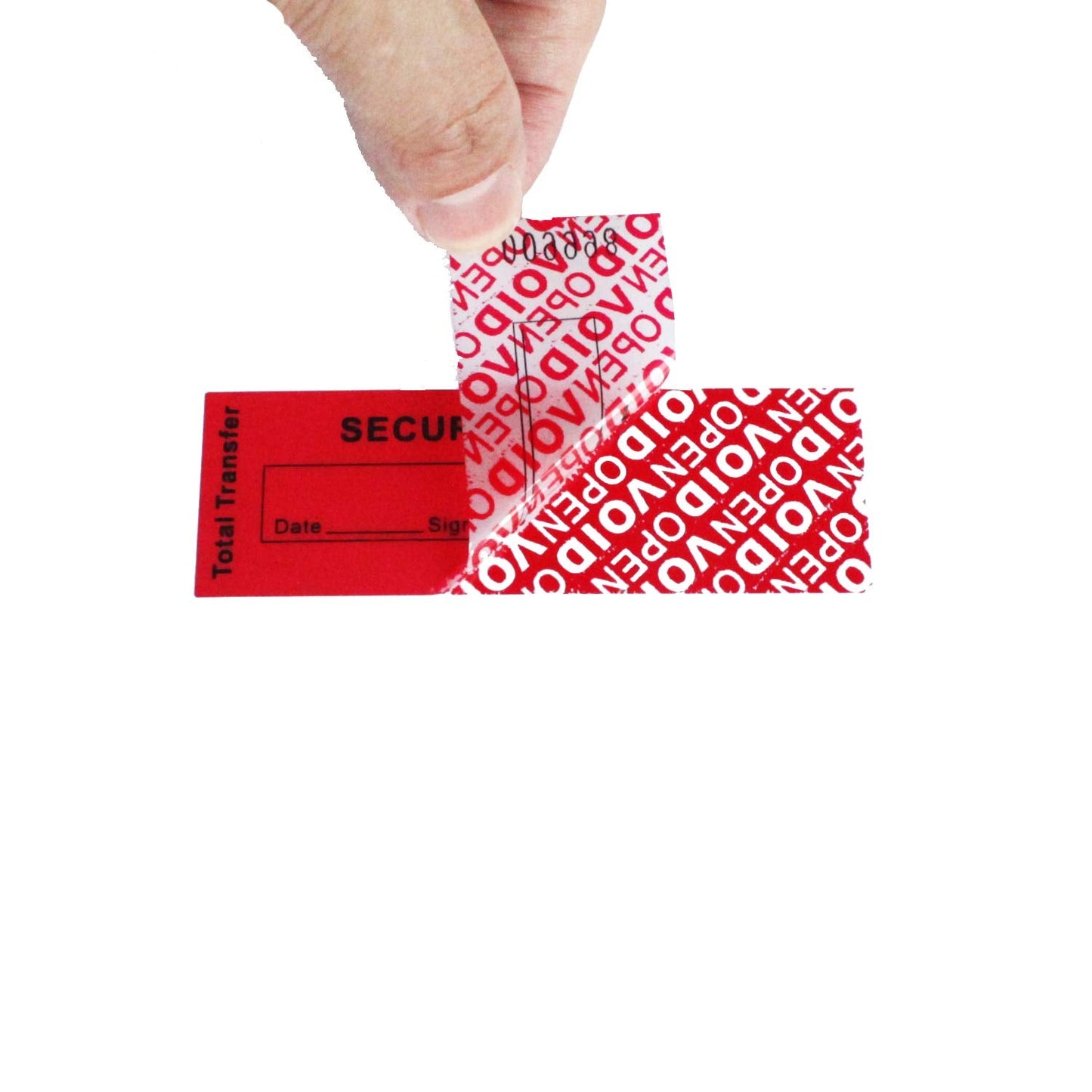 100pcs 30x90 mm Red 100% Total Transfer Tamper Evident Security Warranty Void Stickers/Labels/Seals with Serial Numbers