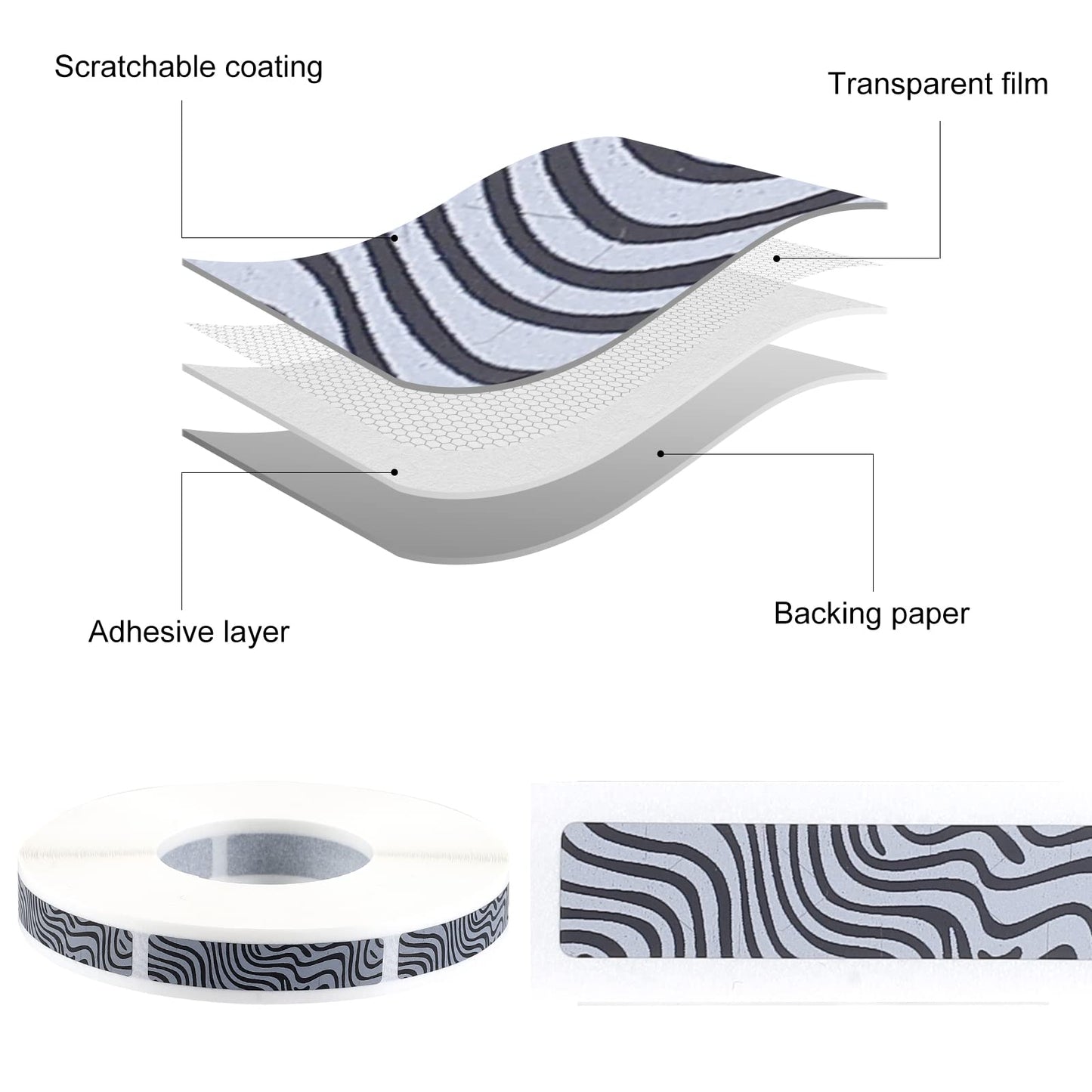 Scratch Off Sticker self-Adhesive Scratch Off Label 0.315x1.575inch 1000pcs/roll