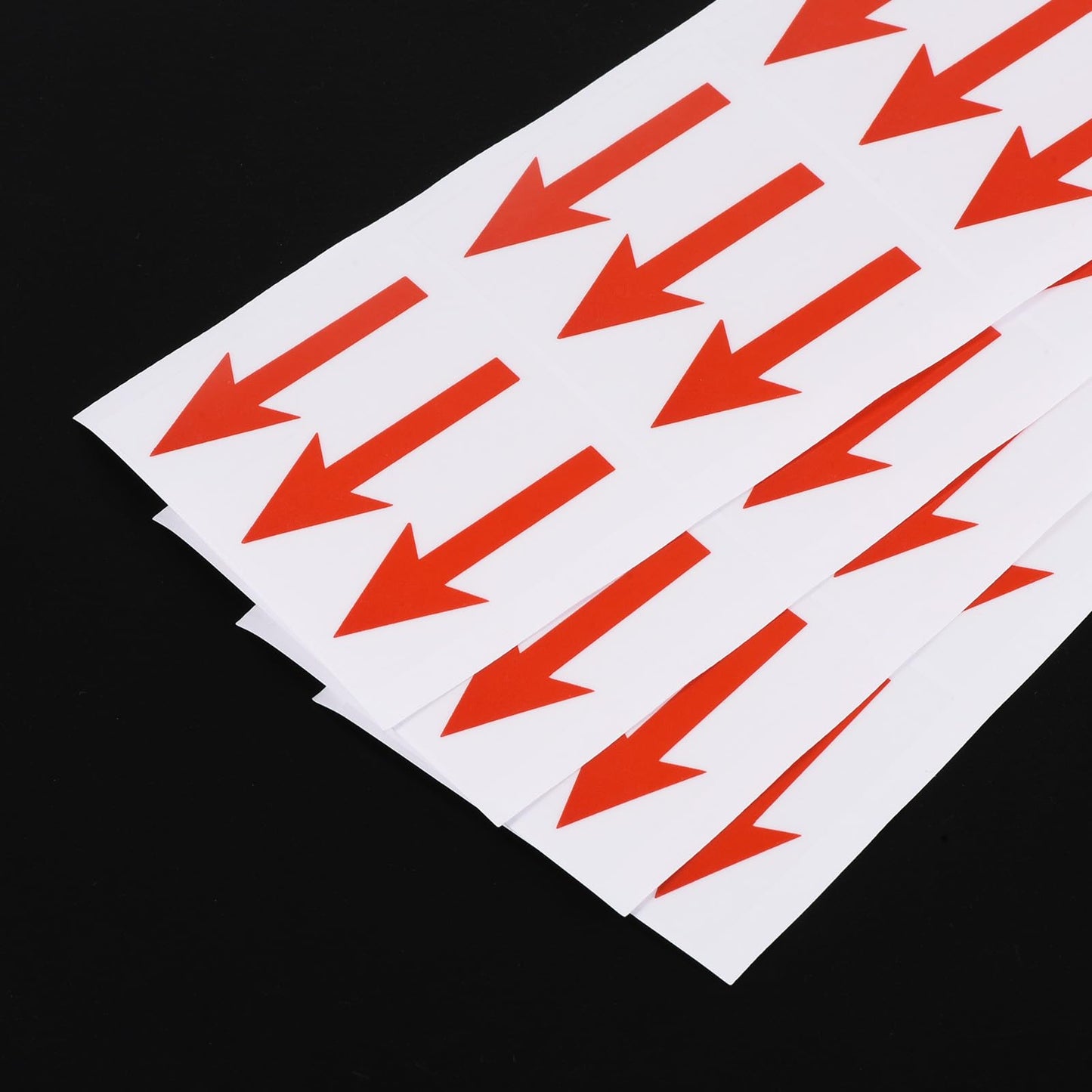 PATIKIL Small Arrow Stickers 2x0.8", 4 Sheet PET Self Adhesive Inspection Indicator Label for Industrial Work, Red