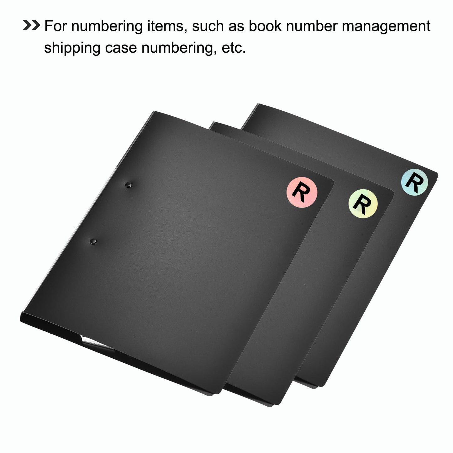 MECCANIXITY Laser Capital Letter Stickers, 3/8" Alphabet R Round Self-Adhesive Reflective Letter Stickers for Inventory, Storage, Organizing,15 Sheets(1500 Stickers) 3/8"