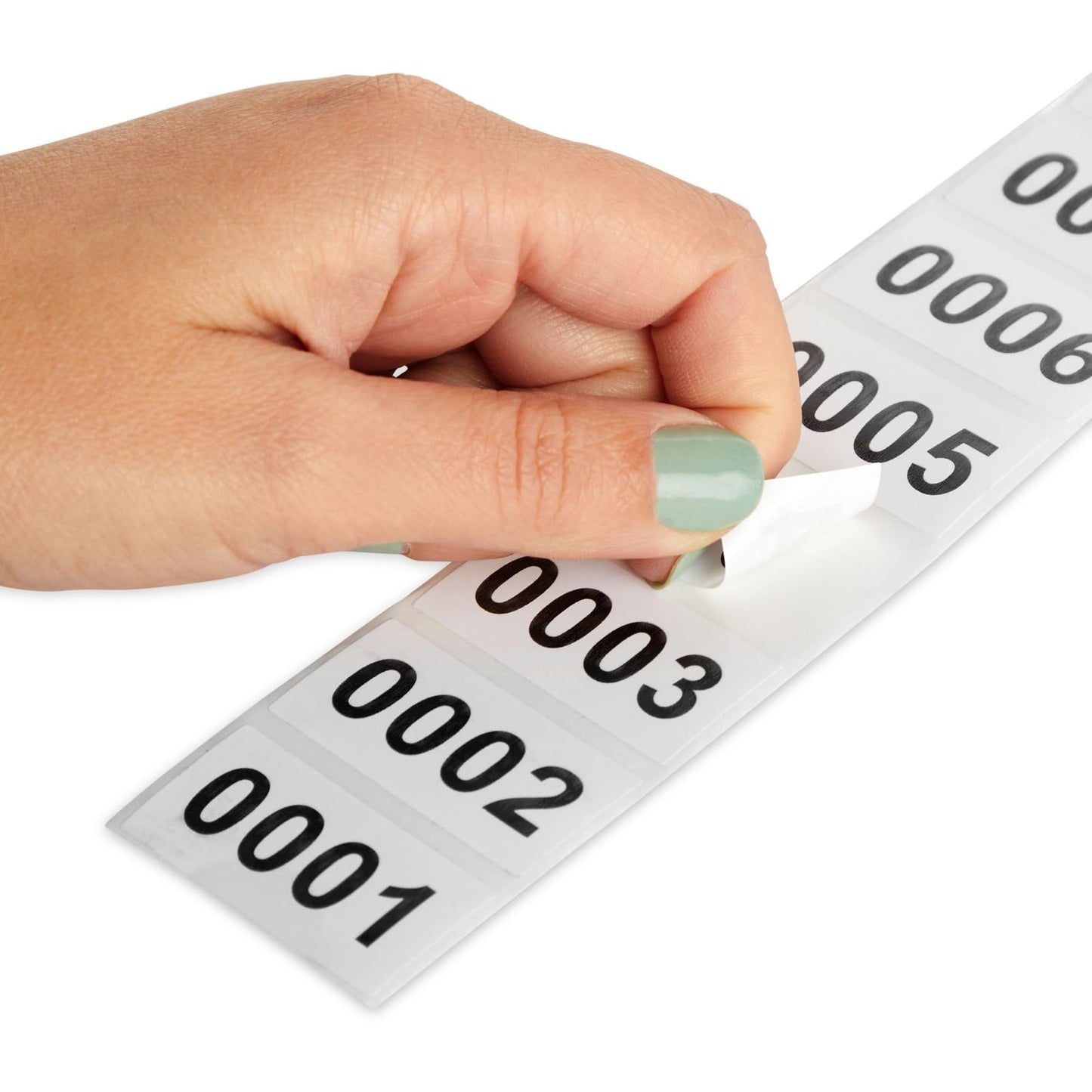 0001-1000 Count Inventory Numbered Stickers Roll, Self-Adhesive Consecutive Number Labels Tag for Storage Organizing, Moving Box Labeling, Business Supplies (White, 1.6x0.8 in)