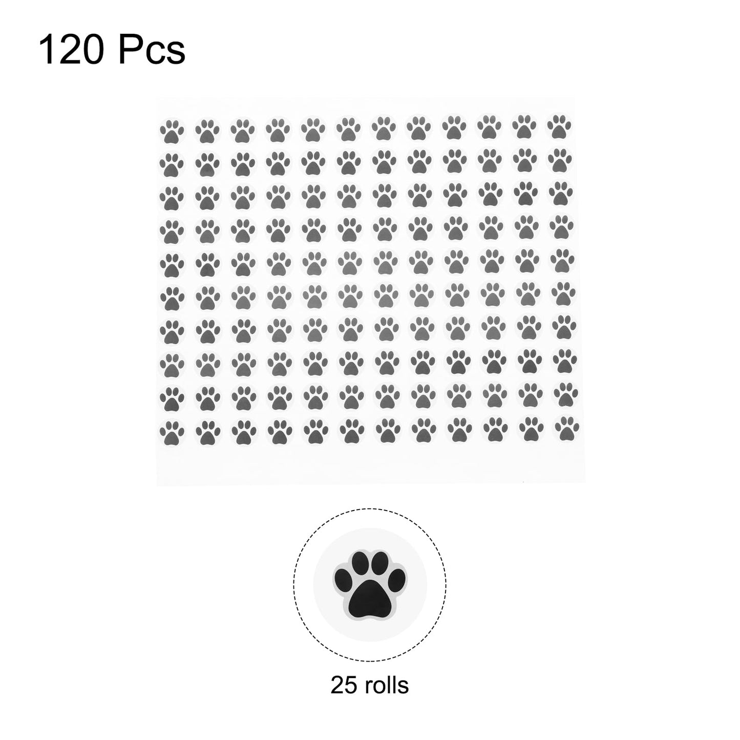 MECCANIXITY Adhesive Label Stickers Black 3000Pcs Paw Prints Stickers 0.39 inch Dog Bear Paw Label for Teacher Fit Crafts Party