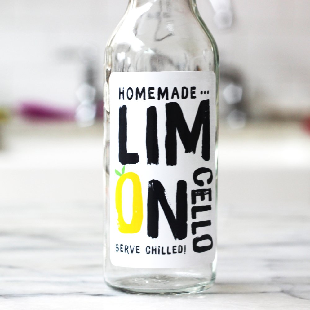 Limoncello Labels - Retro Design. 3" x 2" - 18 / Package