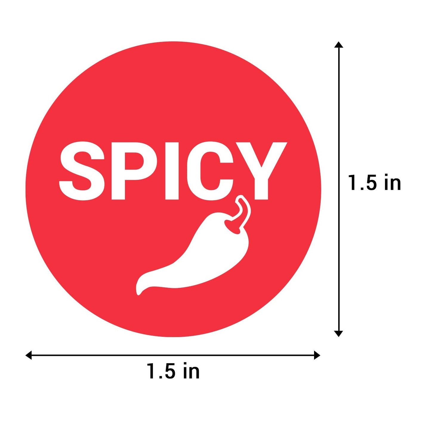 300 Fluorescent Red Spicy Stickers, 1.5 inch, Circle Dot Spicy Food Labels - Ideal for Grocery Stores, Food Trucks,Taquerias - Warning Caution Sticker 1PK Red: Spicy