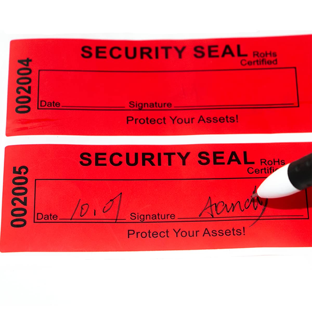 Security Warranty Void Stickers 100% Total Transfer Tamper Evident Labels Triple Serial Numbers Seal Sticker Large 35x120 mm(50PCS,red) Red3