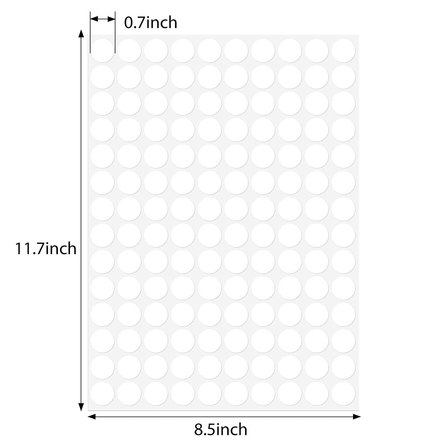 2800 Pieces White Round Dot Stickers 3/4 Inch Diameter Circle Dot Labels