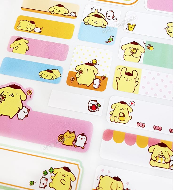 Pompompurin's Officially Licensed Name Stickers for Labeling Items - 2 Sheets - 44 Stickers