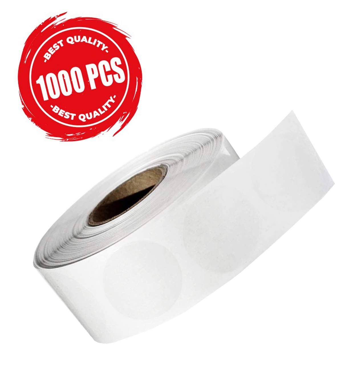 Performore Crystal Clear Transparent 2" Round Stickers, Envelope Tab Sealer and Retail Package Round Clear Seal Labels Self Adhesive, 1000 Stickers Per Roll