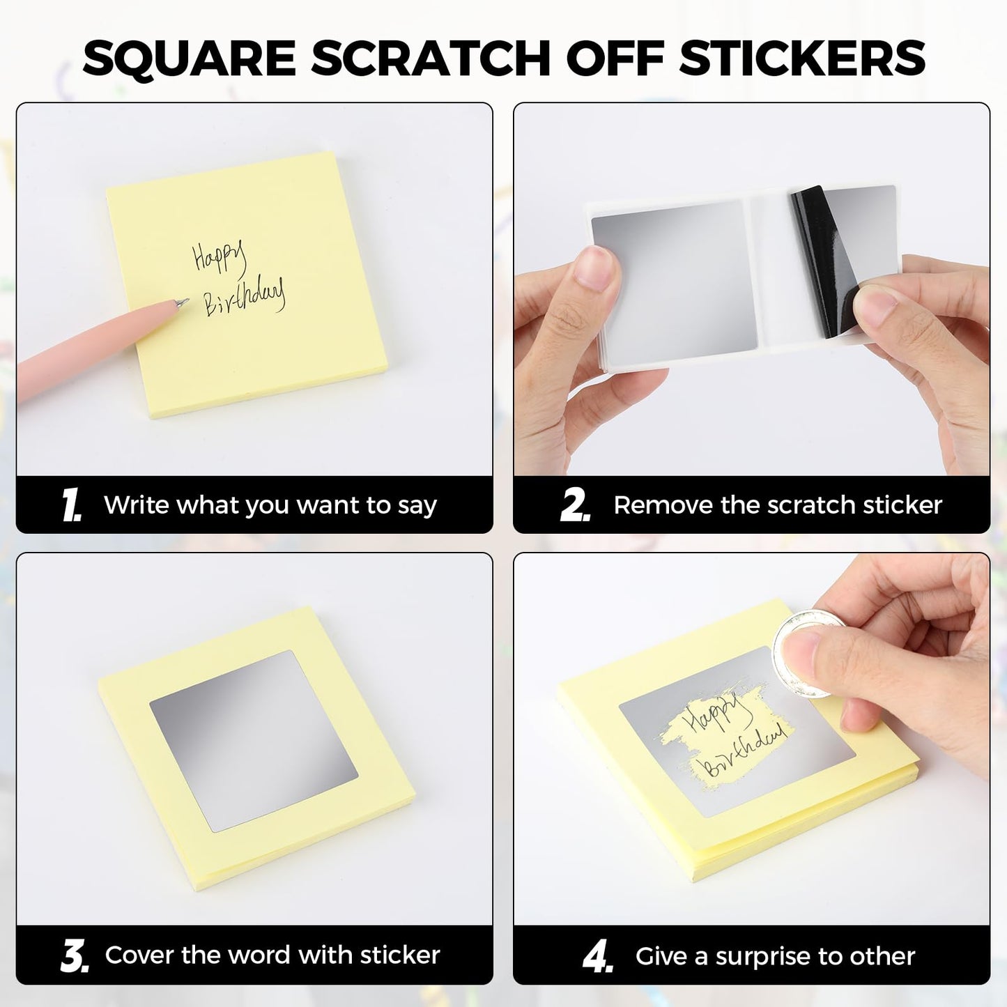 50 Pieces Scratch Off Sticker Labels 2 inch for Scratch Off Stickers Lottery Tickets DIY Raffle Card Creating (Silver, Square 2inch) Silver, Square 2inch