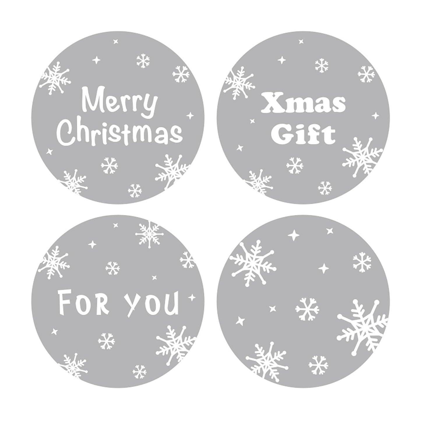 240 PCS Christmas Gift Stickers- Snowflake, Circle Round Clear Stickers 1.1", Sticker Labels for Treat Bags Goodie Bags, Toddler Treats, Christmas Parties, Envelopes, and Gifting. 1.1"