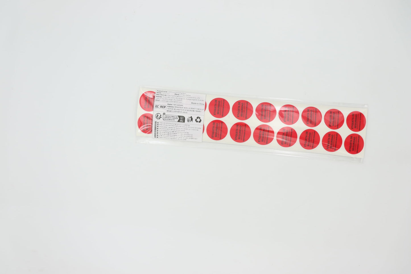 200Pcs Tamper Evident Security Labels Spanish Diameter 1 inch Rounds Red Complete Transfer Tamper Proof Stickers Safety Torn up Invalid Seals Tape (Red)