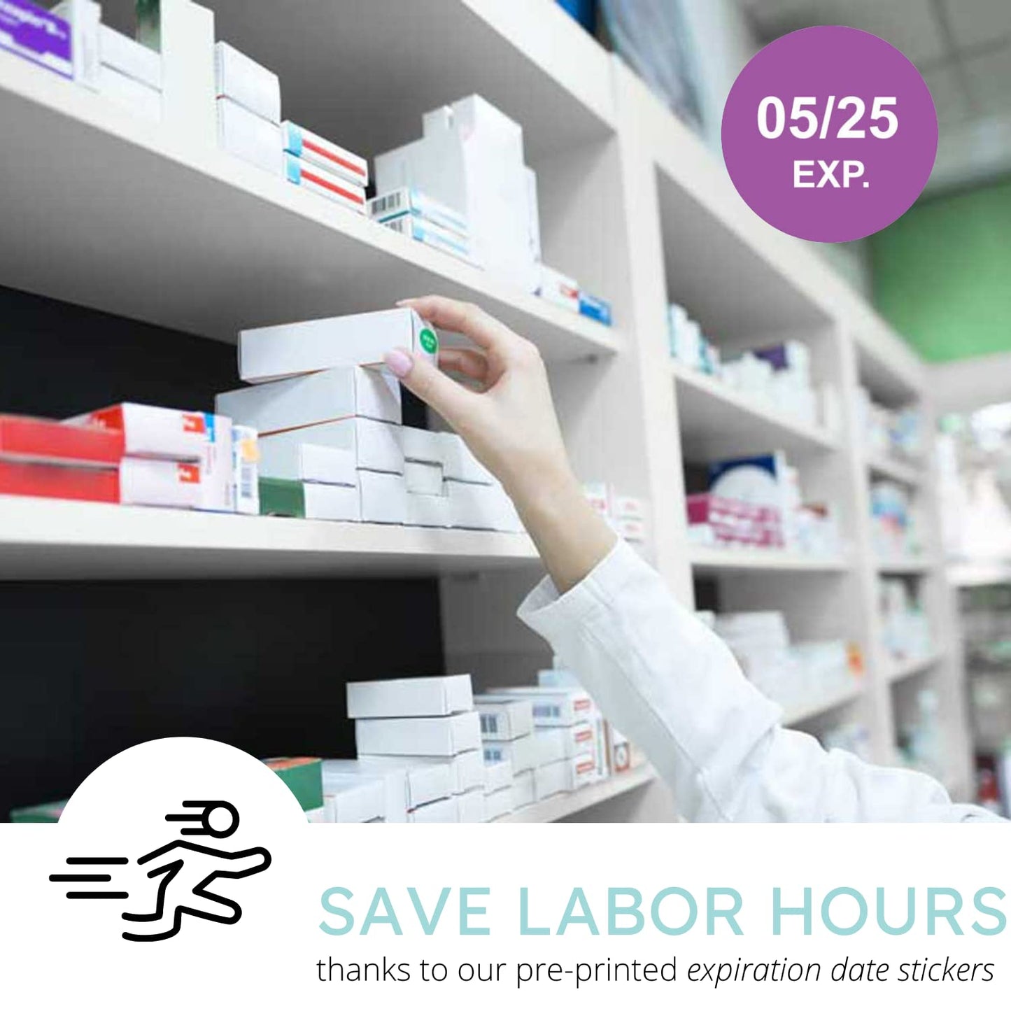 The Organized Pharmacy Expiration Dates Stickers System - See. Pull. Done. 3 Year Supply - 480 Color Coded Pharmacy Inventory, Chemistry & Food Expiration Date Management Labels Stickers (2025) 2025